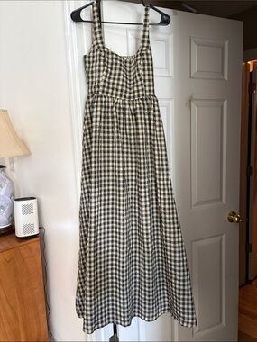 Princess Polly Black & Cream Gingham Maxi Dress